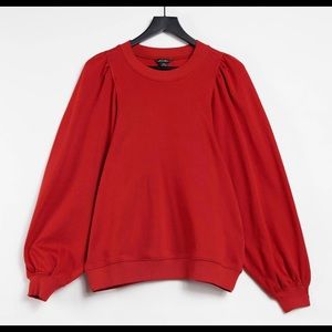 ASOS Monki puff sleeve red sweatshirt - size XS